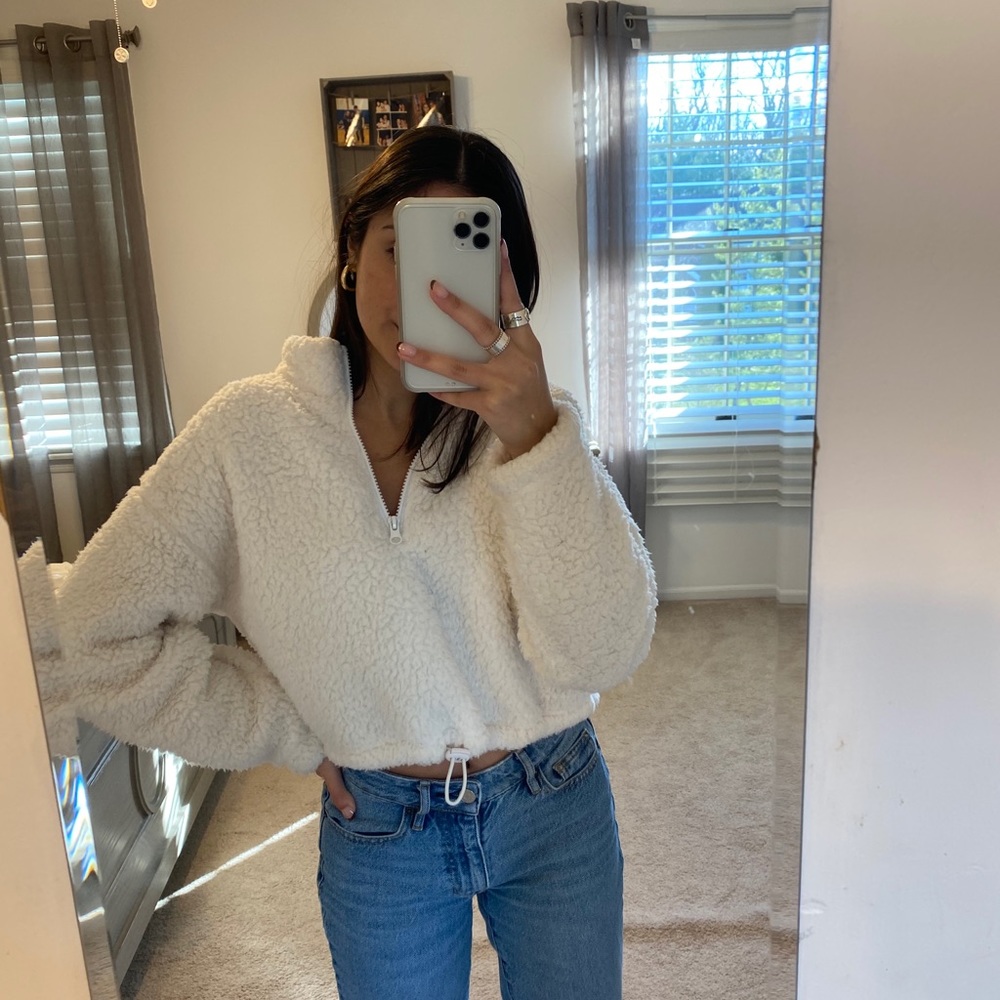 White SO soft sweater